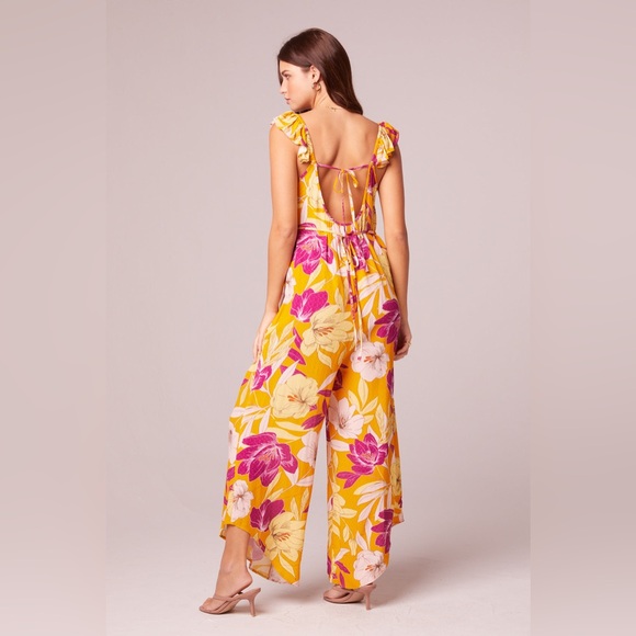 Band Of The Free EUPHORIA GOLD FLORAL WIDE LEG JUMPSUIT - Picture 5 of 5
